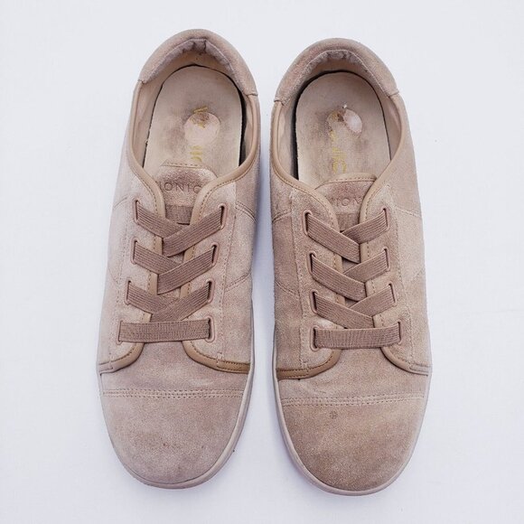 Vionic Womens Size 9.5 Jean Suede Comfort Sneaker Shoe Beige Tan Lace Up Low Top - Picture 6 of 10